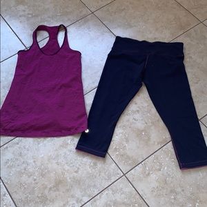 Lululemon size 8 tank top and leggings